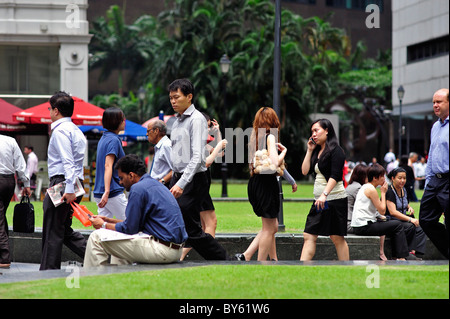 Business professionelle Leute in Raffles Place Singapore Stockfoto