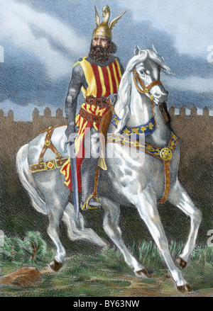 James I The Conqueror (1208 – 1276) auf dem Pferderücken. Stockfoto