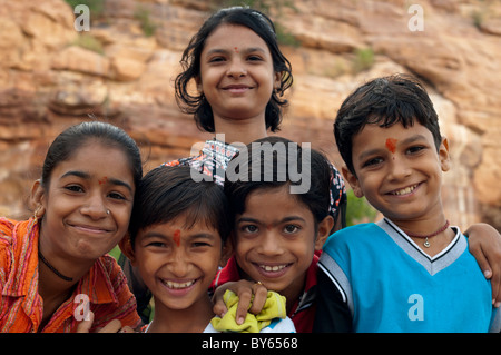 Lächelnde Kinder in Jodhpur Stockfoto