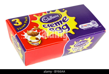 Feld drei Cadbury Creme Eier Stockfoto