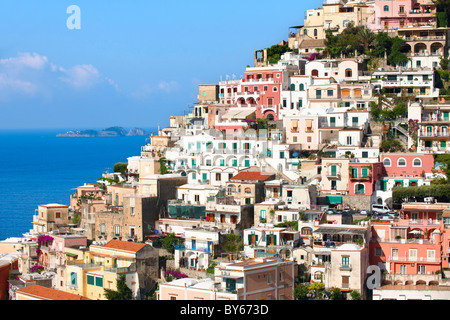 Die mondänen von Positano, Amalfiküste, Italien Stockfoto