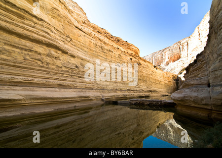 Schöne Landschaften in Ein Avdat Nationalpark in der Wüste Negev, Israel. Stockfoto