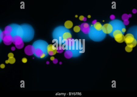 Urlaub-Hintergrund, Bokeh Grenze mit bunten Lichtern Unschärfe isoliert auf schwarz Stockfoto