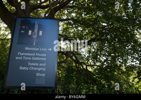 Greenwich Park, Meridian-Linie, London. Stockfoto