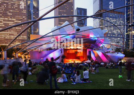 Jay Pritzker Pavilion von Gehry, Millenium Park, Chicago, Illinois, USA Stockfoto