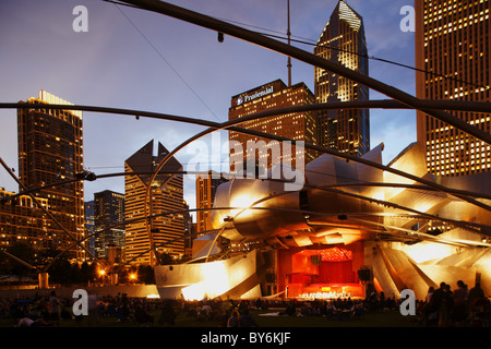 Jay Pritzker Pavilion von Gehry, Millenium Park, Chicago, Illinois, USA Stockfoto