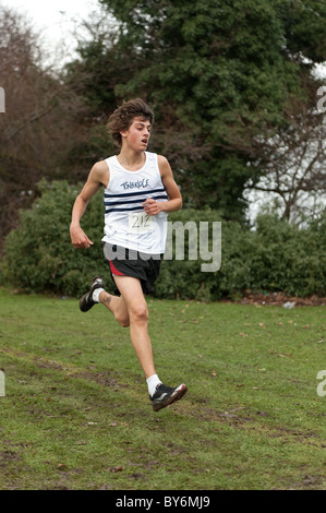 Jugend Cross Country Meisterschaft laufen Kent Rennen Stockfoto