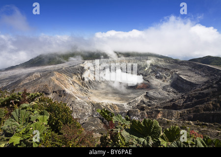 Krater des Vulkan Poas, Poas Nationalpark, Costa Rica, Zentralamerika Stockfoto