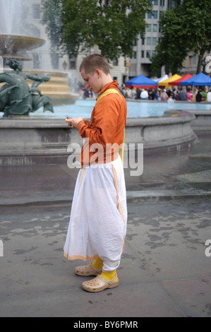 Hare-Krishna-Anhänger an hinduistische Festival der Streitwagen, Trafalgar Square, London 2010 Stockfoto