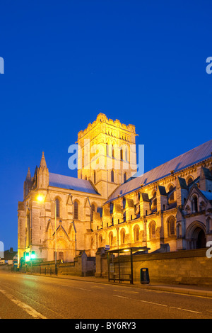 Johannes der Täufer römisch-katholische Kathedrale in Norwich nachts beleuchtet Stockfoto