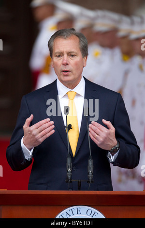 Gouverneur von Texas Lt. David Dewhurst hält eine Rede nach seiner Amtseinführung im Rahmen einer Zeremonie im Capitol in Austin Stockfoto