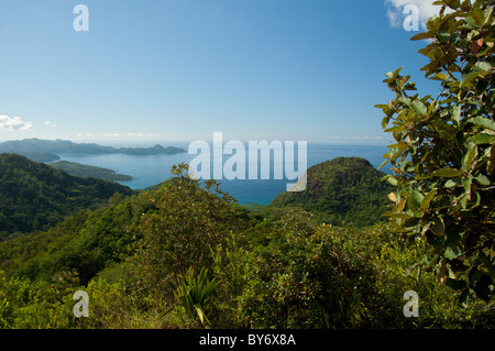 Seychellen, Insel Mahe. Morne Nationalpark (aka Morne Seychelloois), Missionsstation Lodge anzeigen. Stockfoto