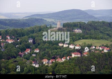 Villen und Burschenschaftsdenkmal Denkmal gesehen vom mittelalterlichen die Wartburg, Eisenach, Thüringen, Deutschland, Europa Stockfoto