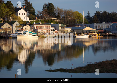 Waterfront, La Conner, Swinomish Slough, Skagit County, Washington, USA Stockfoto