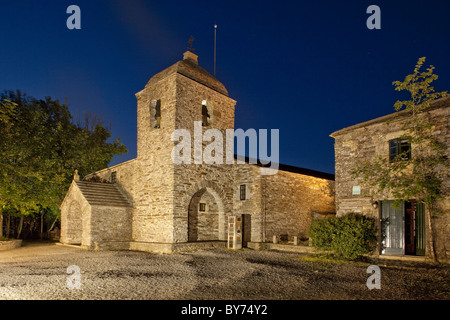 Kirche Santa Maria, O Cebreiro, Camino Frances, Camino de Santiago Jakobsweg, Pilgerweg, UNESCO-Welterbe, Europ Stockfoto