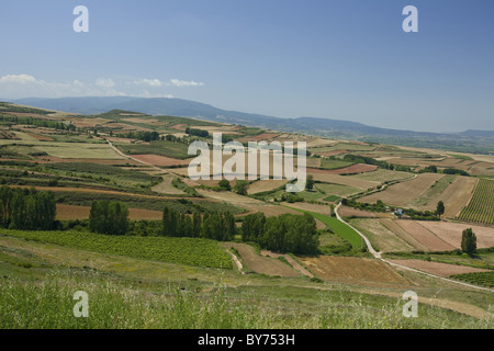 Landschaft in der Nähe von Clavijo, Camino Frances, Jakobsweg, Jakobsweg, Pilgerweg, UNESCO-Welterbe, europäischen Kult Stockfoto