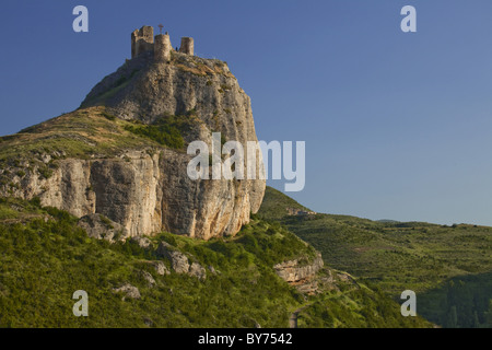 Castillo de Clavijo, Burg, Festung in der Nähe von Logrono, Camino Frances, Jakobsweg, Jakobsweg, Pilgerweg, UNESCO-W Stockfoto