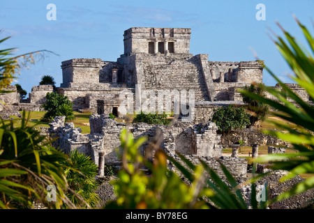 El Castillo, Tulum, Maya-Ruinen auf der Yucatan Halbinsel, Mexiko Stockfoto