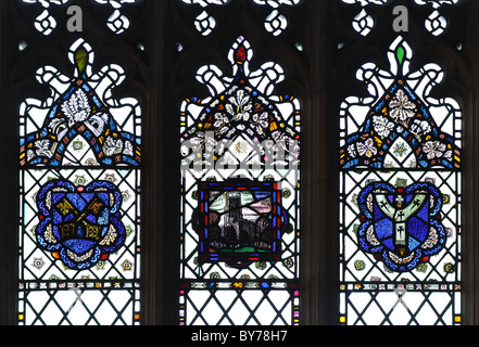 Glasmalerei in St. James Church, Chipping Campden, Gloucestershire, England, UK Stockfoto