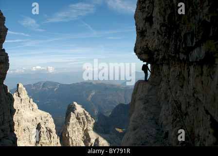 Via Ferrata Delle Bocchette, Brenta Dolomiten Stockfoto