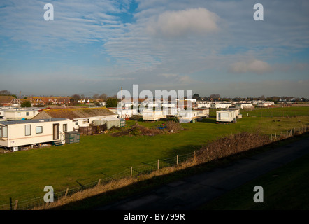 Mobilheime und Holiday Homes Winchelsea Beach East Sussex England Stockfoto