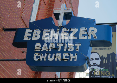 Atlanta Georgia, Martin Luther King Jr. NHS, historische Stätte, Nationalparkservice, Geschichte, Bürgerrechtsbewegung, Segregation, alter Ebenezer Baptist Stockfoto