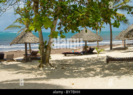 Postkarte-Bild des Strandes im Turtle Bay vor dem Turtle Bay Hotel Watamu in Kenia Stockfoto