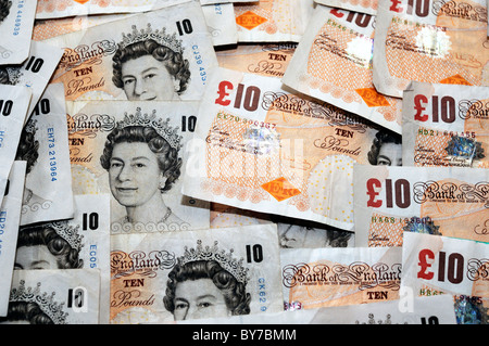 Britische zehn Pfund-Noten. Stockfoto