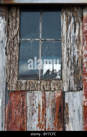 Capilla Stella-Maris, Chaple Fenster am Kap Horn Tierra del Fuego Archipel der südlichen Chile Pazifik Stockfoto