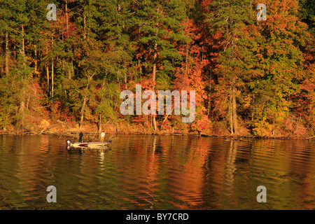 Fischer auf See in Town Creek Area, Lake Guntersville Resort State Park, Guntersville, Alabama, USA Stockfoto