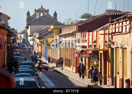 Straßenszene in San Cristobal de Las Casas, Chiapas, Mexiko Stockfoto