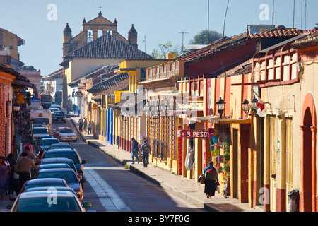 Straßenszene in San Cristobal de Las Casas, Chiapas, Mexiko Stockfoto