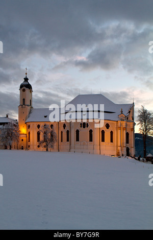 Die barocken Wallfahrt Kirche Wies, Allgäu, Bayern, Deutschland, Europa Stockfoto