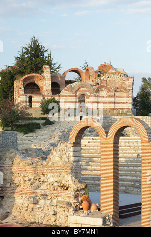 Rekonstruierten Ruinen in Nessebar, Bulgarien Stockfoto