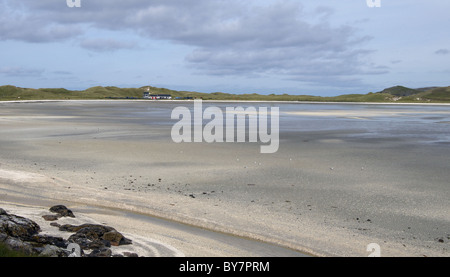 Barra Airport, Isle of Barra, äußeren Hebriden, Schottland (riesiger Traigh Mhòr Strand dient als Flughafen) Stockfoto