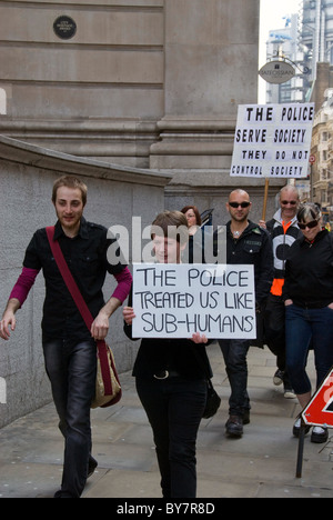 Demonstration im Zentrum von London gegen Polizeigewalt Stockfoto