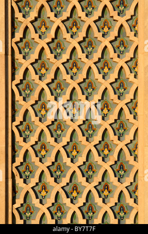 Detail des Mosaiks auf der König Hassan II Moschee in Casablanca Marokko Stockfoto