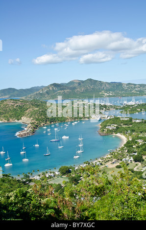 Auf English Harbour von Shirley Heights Lookout, Antigua Stockfoto