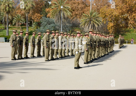 Australische Armee auf Parade, Torrens Exerzierplatz, Adelaide, South Australia. Stockfoto