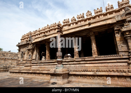 Airavatesvara-Tempel befindet sich in der Stadt von Darasuram in der Nähe von Kumbakonam im Tamil Nadu.This-Tempel, gebaut von Rajaraja Chola II. Stockfoto