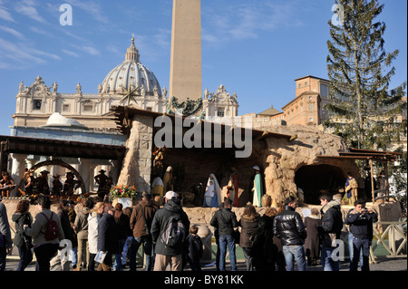 Italien, Rom, Petersplatz, Weihnachtskrippe Stockfoto