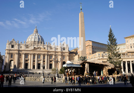 Italien, Rom, Petersplatz, Weihnachtskrippe Stockfoto