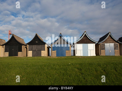 Strandhütten in Mablethorpe Lincolnshire UK Stockfoto