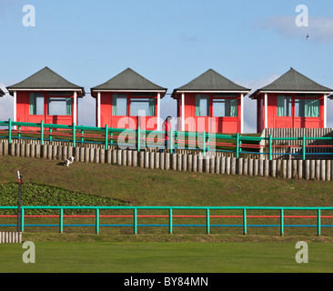 Strandhütten in Mablethorpe Lincolnshire UK Stockfoto