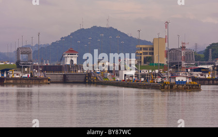 PANAMA - Miraflores-Schleusen am Panamakanal. Stockfoto