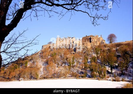 Stirling Castle aus dem Westen in Winter, Schottland, Großbritannien. Stockfoto