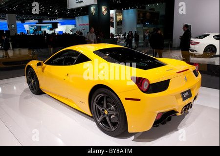 Ferrari 458 Italia auf der 2011 North American International Auto Show in Detroit Stockfoto