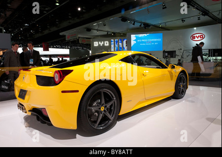 Ferrari 458 Italia auf der 2011 North American International Auto Show in Detroit Stockfoto