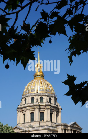 Die Kuppel der Les Invalides in Paris Stockfoto