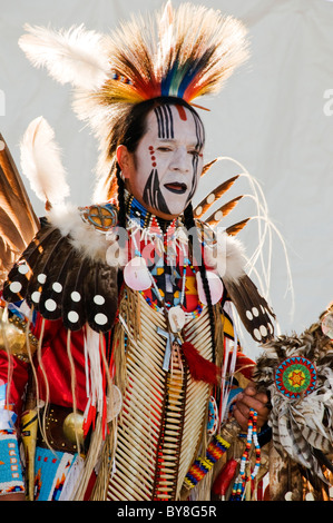 Native American Indian zeremonieller Tanz in Albuquerque NM Stockfoto